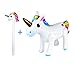 Price comparison product image Inflatable Unicorn White Unicorn Stick Blow Up Stocking Filler Party Bag Filler Photo Booth Beach Swimming Toys HTUK® (Inflatable Unicorn 53cm+Inflatable Unicorn Stick 110cm)