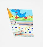 Pram, cot, crib DUVET COVER approx. 80x70cm, nursery bedding, toddler, baby (pattern: happy dinos_blue)