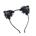 Produktbild YeahiBaby Spitze Katzenohren Stirnband Haarband Haarband Halloween Katze Kostüm Halloween Weihnachtsfeier Gefallen (wasserlösliche Spitze)