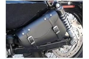 GENERICO Borsa Laterale in Pelle Nera per Harley Davidson Sportster XL 883 1200 48 72 Nightster Iron Custom Low SuperLow Roadster Forty Eight - Porta Attrezzi Chiavi Documenti per Telaio Triangolare Lato Sinis