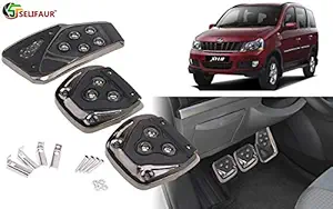 Selifaur - 3 Pcs Black Non-Slip Manual Car Pedals kit Pad Covers Set for Mahindra Xylo