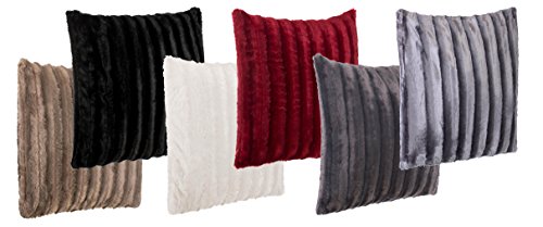 Hochwertiges exclusives Fellkissen – Fellimitat/Nerzoptik – besonders weich und kuschelig mit Füllung – Größe: 50×50 cm – Schwarz – Brandsseller - 7