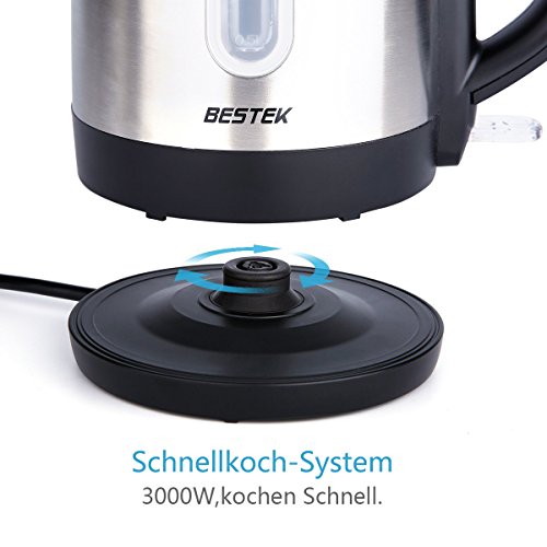 BESTEK 3000 Watt Wasserkocher 1,7 l Leistungsaufnahme (Schnellkoch-Wasserkocher),BPA frei,Kalkfilter,automatische Abschaltung - 3
