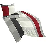 Mako-Satin Bettw&auml;sche Dessin 4643 grau 14, 155x220 cm + 80x80 cm