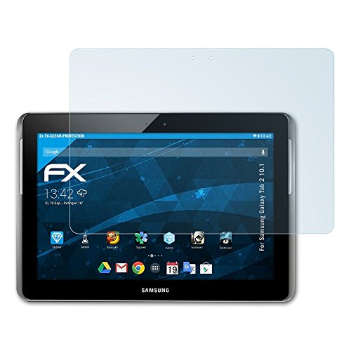 Samsung Galaxy Tab 2 10.1 Schutzfolie - 2 x atFoliX FX-Clear kristallklare Displayschutzfolie