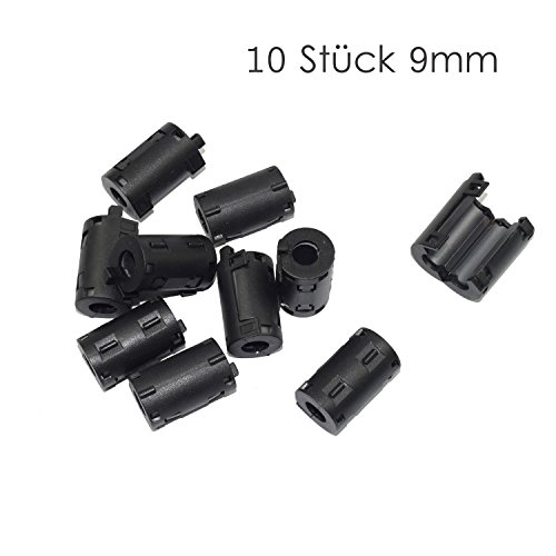 YAMAY 10 Stück 9mm Innendurchmesser Ferritkern RFI EMI Ferritkernfilter Ferritkern Ring Kabelklemme