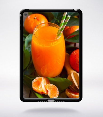 Preisvergleich Produktbild Schutzhülle Orangensaft kompatibel Apple iPad Mini 4 Rand schwarz