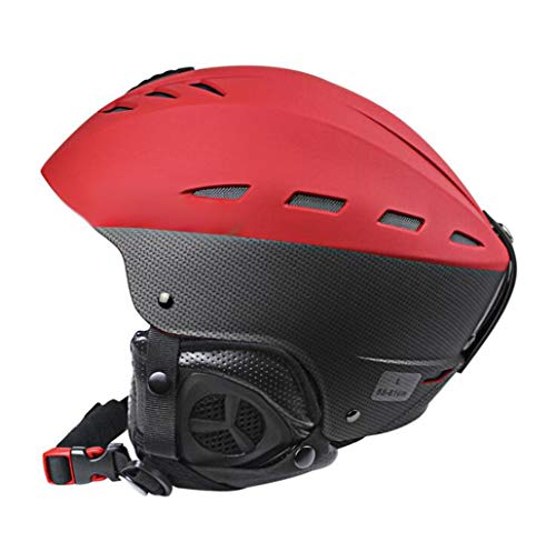 Preisvergleich Produktbild FEIYUESS Skihelm, Erwachsene Männer und Frauen Einzel- und Doppelbrett Jethelme Outdoor-Sportartikel (Farbe : Red, größe : L(58-61cm))