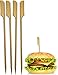 Produktbild HomeTools.eu - 50x Hamburger Spieße, Sticks | BBQ Grill Cheese Burger | Bambus Fahne, Fixieren und Halten Den Burger Zusammen! | Holz, 15cm, 50 Stück