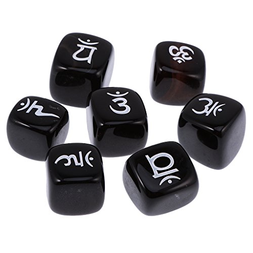 Segolike Lot/7 Pieces Engraved Black Agate Healing Reiki Chakra Meditation Stones Cubes RS.670 (63.00% Off) - Amazon