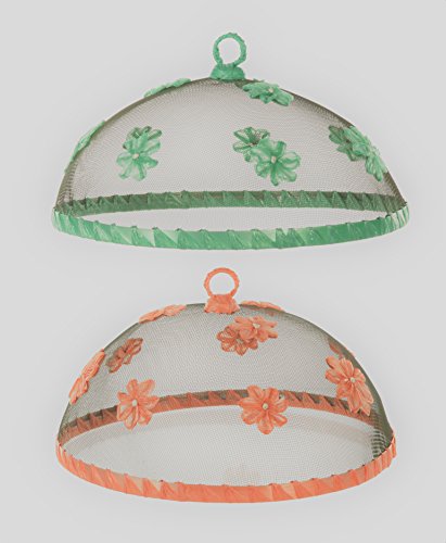 Fliegenhaube „Flower“ mint oder orange Abdeckhaube Blüten Fliegenschutz Mückenschutz Obsthaube Speisehaube (Orange) - 2