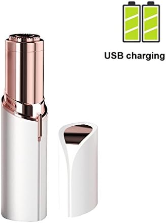 Rechargeable Women's Painless Hair Remover kinut Flawless Facial Mini Hair Remover Light Hair Removal With USB Cable (white)
