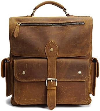 LF&amp;F 25L Capacity Fashion Handbag Vintage Backpack Dual Use Crazy Horse Leather Backpack College Bag Outdoor Holiday Party Rucksack Daypacks A 25L