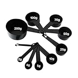 Material: Plástico Oulensy 10pcs / Set Negro Color de Tazas de medir y Cuchara dosificadora Cucharada de Silicona Cocina de la manija Herramienta de medición