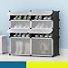 Produktbild Tragbare Schuh Storage Organzier Tower, schwarz transparent Türen, Modular Schrank Regal platzsparend, Schuhregal Böden Schuhe schwarz Schwarz 2 * 4*B