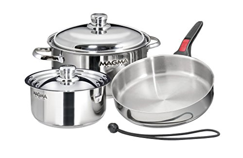 Magma 7-Piece Professional Series 18-10 Stainless Steel Gourmet Nesting Cookware Set
