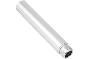WEISI Roberee tubo extensión ducha, 4 pulgadas G1/2 acero inoxidable Brazo extensible cabezal ducha recto redondo brazo de extensión con rosca cromada para cabezal ducha baño extensor ducha baño accesorios