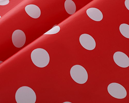 Vinylla Tischdecke, Wachstuch, PVC, abwischbar, Motiv: Punkte, Rot – 140x240cm - 4