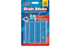 GEMS 12 x Mighty Blast Drain Sticks | 12 Months Supply Pack | Sink | Bath | Tub | Showers | Kitchen | Toilet | Pipes Cleaner | Clear Flowing | DIY | Bathroom | 1 Year Stock | UK FREE P&P, CLE3097