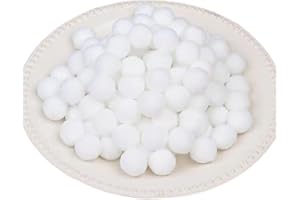 QIKAARA 200 Stück Pompons zum Basteln, Weiß Pompoms, 20 mm Klein Flauschige Pompom Bälle für DIY Kreative Handwerk Dekoration (Weiß-2 cm)