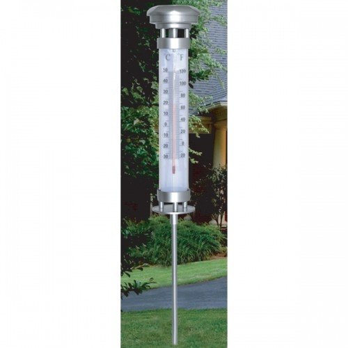 Solar Gartenthermometer beleuchtet Außenthermometer Solarlampe Solarthermometer