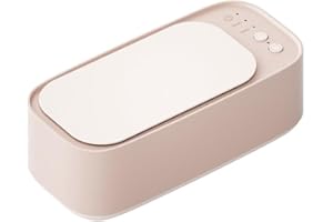 kiimiipa Ultrasonic Jewelry Cleaner High Capacity Cleaning Eyeglasses Machine Low Noise Ultrasonic Machine for Jewelry Ring, Necklace,Watches (Pink)