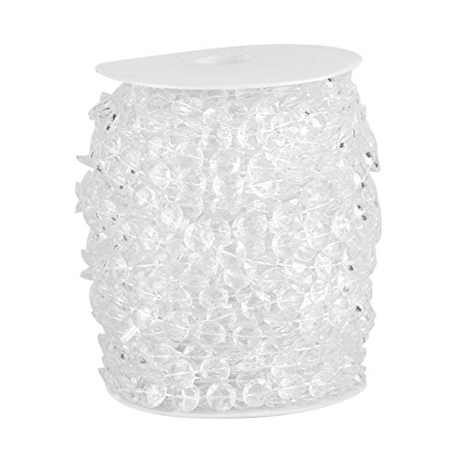 AUNMASCrystal Bead Roll, 99Ft 30M Garland Diamond Acrylic Crystal Bead Curtain Wedding Party DIY Decor for Window Displays or Wedding Decor