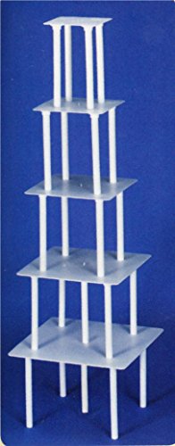 Cake Company Torten-Ständer in Weiß | 27,5cm x 27,5cm lang | Quadratisch | SPS-Stecksystem aus Kunststoff für Torten & Kuchen | Viereckige Torten-Platte | Zum Dekorieren & Transportieren | 1 St. - 2