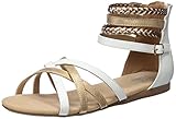  BULLBOXER Mädchen AED009F1S Riemchensandalen, Weiß (White/Gold), 38 EU