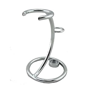 VIGSHAVING Chrome Plated Metal Shaving Brush and Razor Set Stand - Image 2