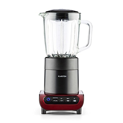 Klarstein • Lambada • Standmixer • Küchenmixer • Hochleistungsmixer • Smoothie Maker • Power Blender • 650 Watt • 1,5 Liter Fassungsvermögen • Glasbehälter • vier Edelstahlklingen • 3 Geschwindigkeitsstufen • Puls-Funktion • geschmacksneutral • rot - 3