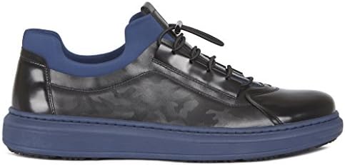 TJ Collection Men's Leather Miltary Print Keds