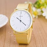 HermosaUKnight Fashion Casual Uhren Damen Herren Geneva Womens Classic Watch Armband Uhren-Gold