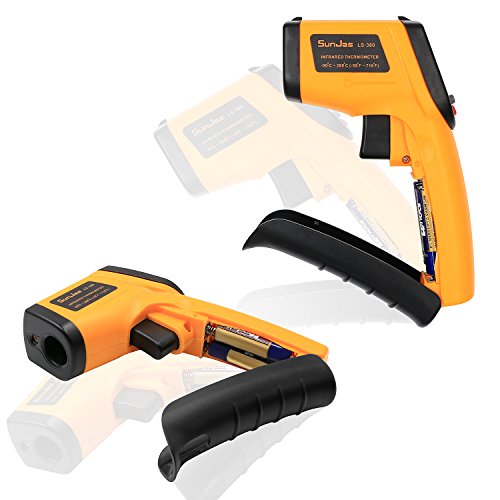 SUNJAS Infrarot Laser Temperaturmessgerät -58 bis 716°F(-50 bis 380°C) Berührungslos Thermometer Digital LCD Funk (mit Batterien) - 4