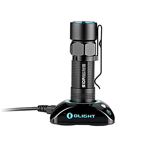 Olight® S10R Baton II/III LED Taschenlampe wiederaufladbar - mit 1 x Lithium Ionen 16340 Akku 650mAh, 1 x USB-Ladekabel, 1 x Magnet Dockingstation, und 1 x Handschlaufe