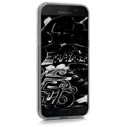 kwmobile Funda para Samsung Galaxy A5  2017  - Carcasa de  TPU  para m  vil y dise  o Don t Touch my Phone en  Blanco Negro 