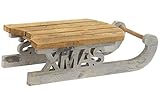 Item Luge Bois décoration NOËL rétro Vintage Couleur Gris & Bois Naturel 46cm