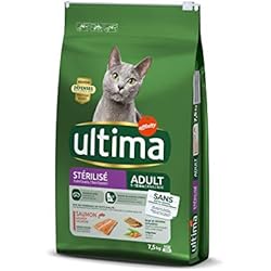 Ultima Croquettes pour Chat Stérilisé avec Saumon - 7,5 kg