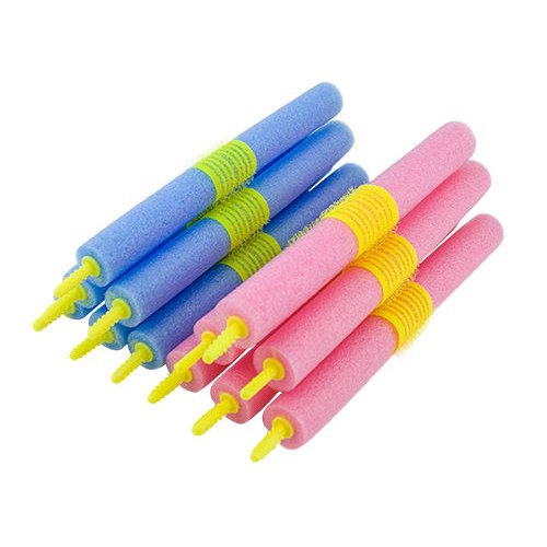 SODIAL(R) 12PCS Soft Foam Bendy Hair Rollers Cling Strip Hair Curlers Maker
