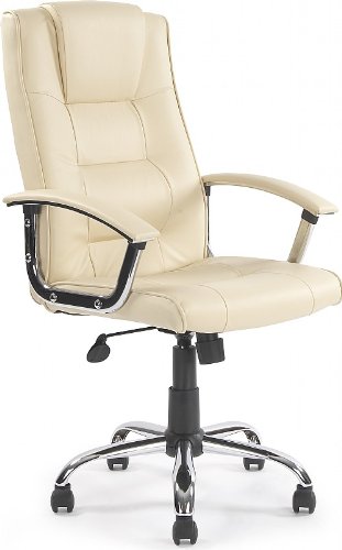 Melbourne High Back Cream Leather Faced Executive Office Chair