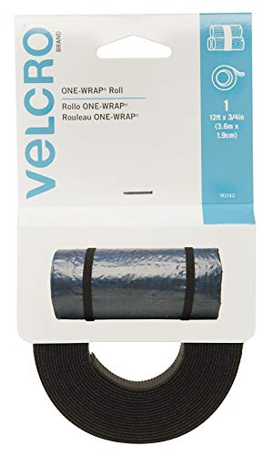 Velcro 90340 12 pies x 3/4in. Una envolver rollos, color negro