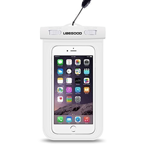 Preisvergleich Produktbild Wasserdichte Taschen, Ubegood Universal Wasserdichte Handytasche, IPX8 Wasser und-staubdichte Hülle für Apple iPhone 7 / 7 Plus, Samsung s7 / s7 edge etc nicht mehr als 6 Zoll Mobiltelefon (Weiß)