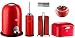 Produktbild Wesco 5er Bad-Set rot mit 40 Müllbeutel, Single Master Mülleimer + Toilettenbürste + Rollenhalter + Mini Grandy + Mini Ball