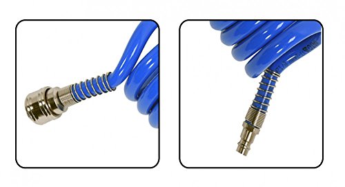 5m Druckluft Spiralschlauch Polyurethan PU mit Schnellkupplung innen Ø8mm außen Ø12mm - 3