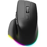 Kablosuz Mouse Bluetooth 5.0/4.0 + 2.4g Ergonomik Şarjlı Sessiz RGB Mouse Modern Tasarım Işıklı