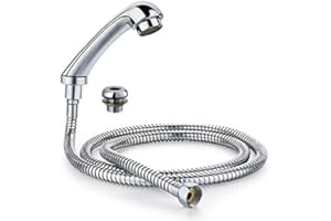 HAIRSTORE Soffione doccia cromato con attacco maschio e supporto spray per doccia