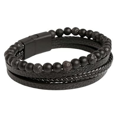 Volcanicx Wellness & Relief Bracelet, Volcanic Menopause Bracelet For Slimming, Volcanicx Menopause Bracelet, Natural Stone Obsidian, Menopause Weight Loss For Women And Men (7.48in, Black)