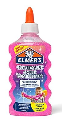Elmer's colle pailletée, rose, lavable et adaptée aux enfants, 177 ml - Parfaite pour fabriquer du slime