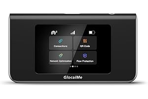 GlocalMe Mini Turbo U30 4G Mobilny router WiFi, nie wymaga karty SIM, z baterią 3000 mAh, podłącz do urządzeń 10, odblokowane MiFi mobilny hotspot, pokrywanie 140+ krajów i regionów(Czarny)