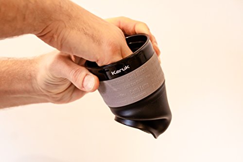 Mehrweg-Kaffeebecher „Kaffeebecher to go“ faltbarer umweltfreundlicher Kaffeebecher aus Silikon 355ml Trinkbecher mit Deckel/ leichter kleiner platzsparender Reisebecher für Reise, Büro, Sport und Outdoor BPA-frei Kaffeebecher to go, Reisebecher, Coffee to go Becher (Schwarz) - 5